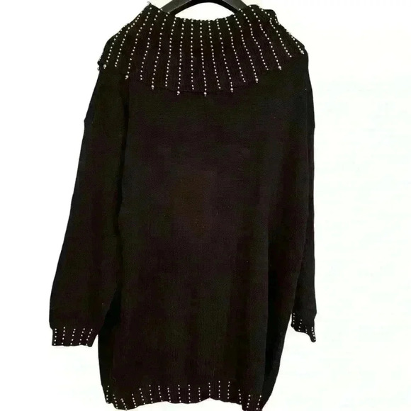 Victoria Harbour Woman Beaded Cowl Christmas Sweater Size 3X Slouchy Tunic - Picture 2 of 15